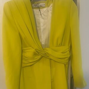Zara Yellow Dress with Knot Detail